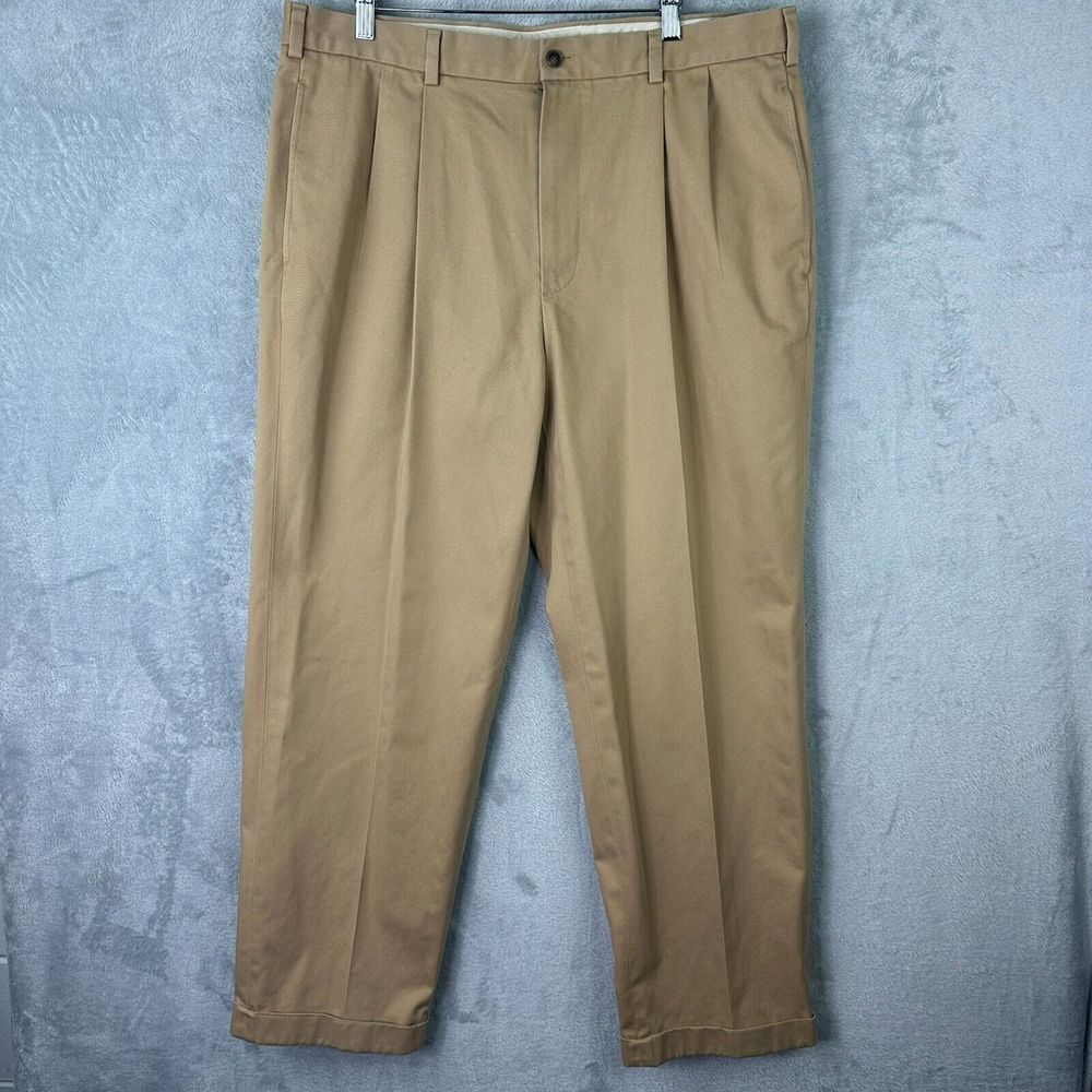Brooks Brothers Advantage Chino Elliott Pants Mens‎ 37x30 Beige Tan Flat Front